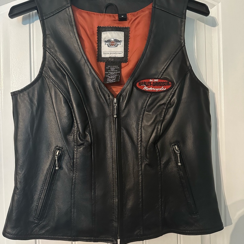 Harley-Davidson leather vest. Size medium.